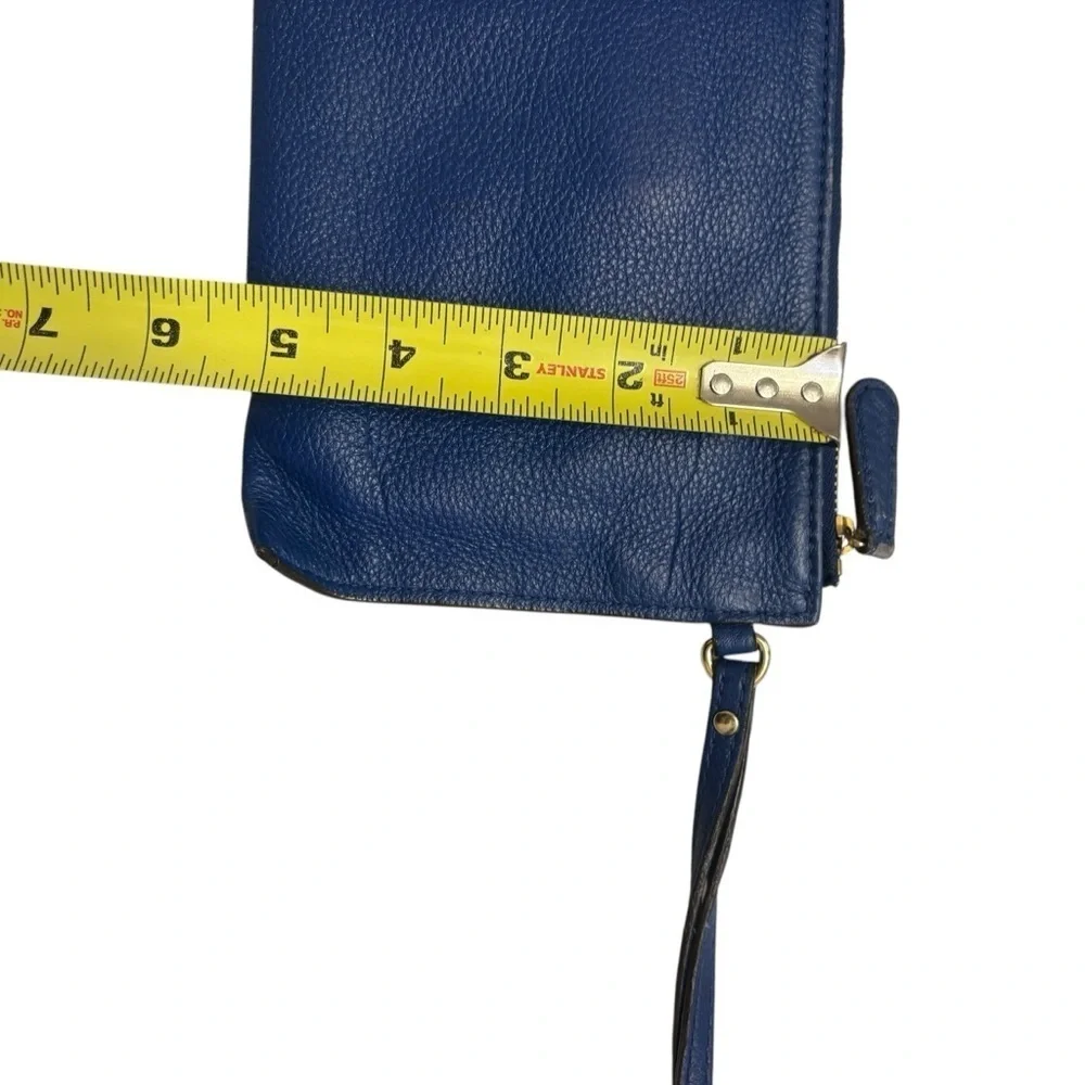 Michael kors blue leather wristlet clutch bag